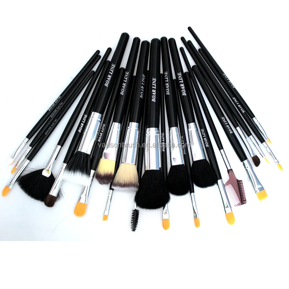 High Quality Vegan Hair 24pcs Professional Makeup Artist Brush Set Personalized Make Up Brush Belt with PU Leather Waist Pouch