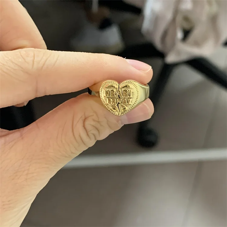 50% модное Ювелирное кольцо с надписью разбитое сердце большая скидка готовое к отправке из нержавеющей стали