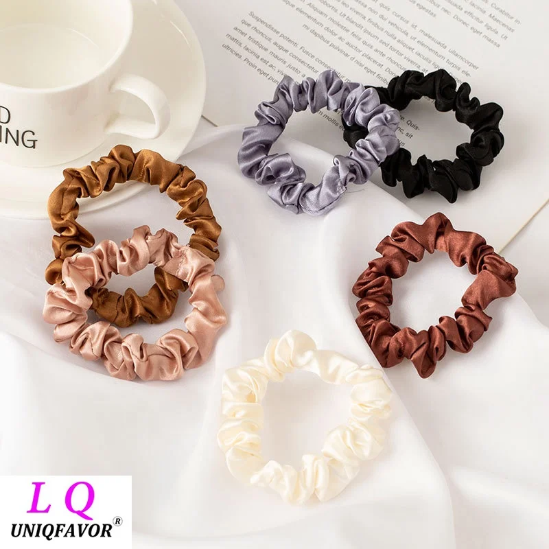 4/6 Pcs/set Silky Satin Hair Scrunchies Fashion Women Bobbles Hair Ties Girls Ponytail Holders Hair Accessories