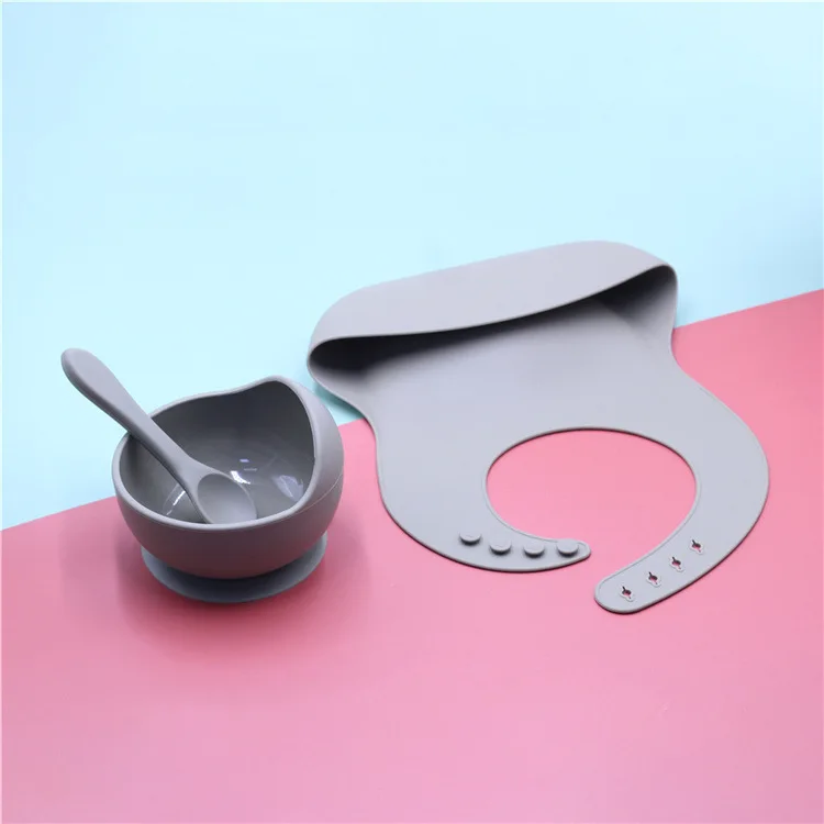 Детская пищевая добавка, миска, слюна, карманная ложка, Детская силиконовая чаша на присоске, мешок для риса, противоскользящая миска для еды, слюнявчик