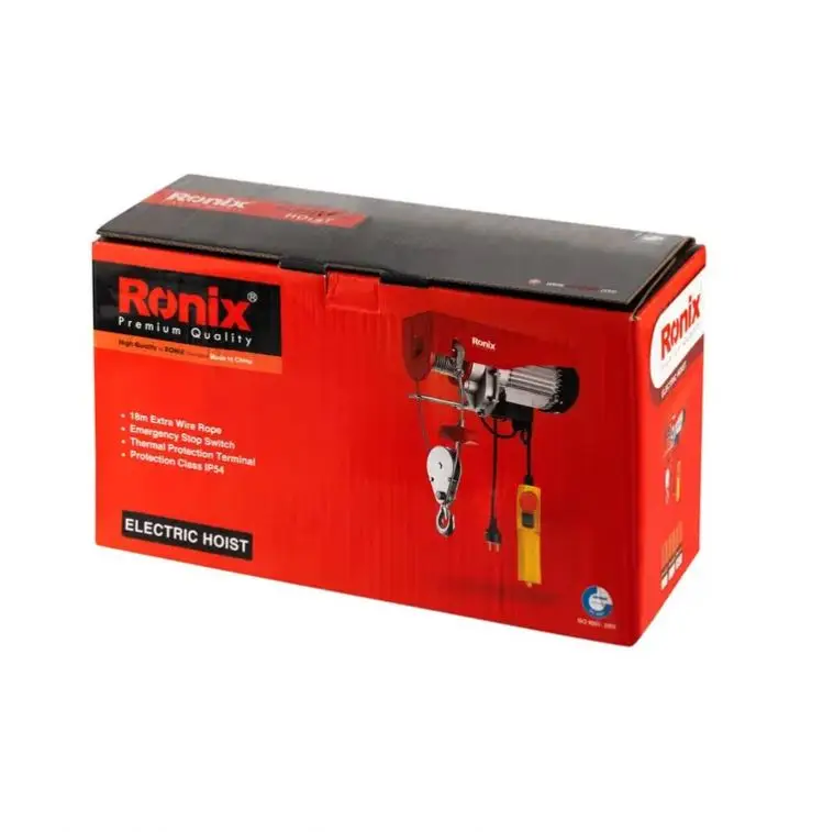 Ronix RH-4130-4136 Model 500KG 1 ton 1.2 ton Small Wire Rope 1600W Electric Hoist electric winch electric hoist