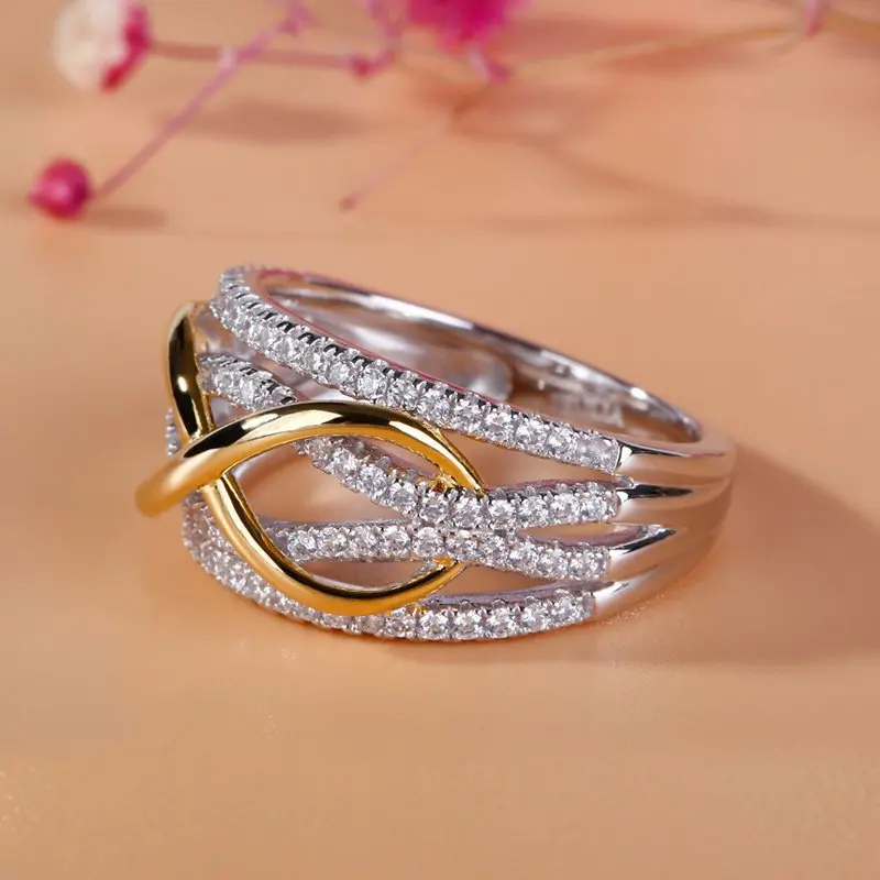 Dropshipping Discount Jewelry Rings Woman Plated Silver Infinitiy Gold Ring