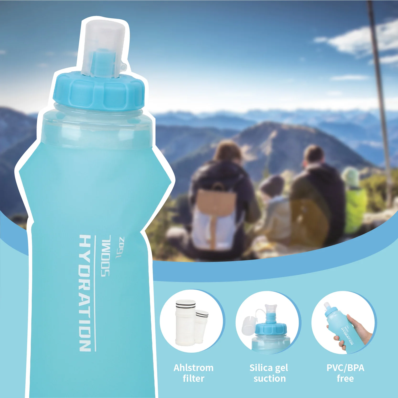 wholesale TPU customize brand waterproof drinking bottle reusable hydration backpack