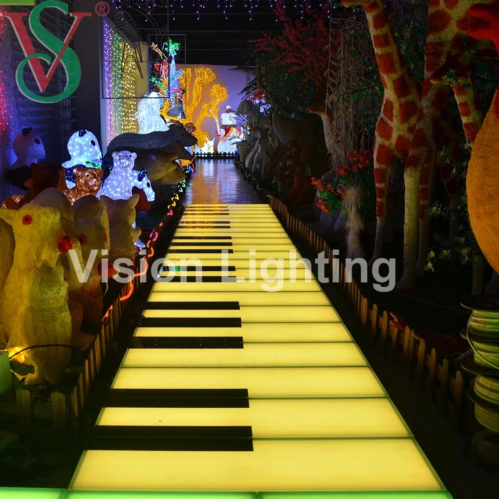 Programmable DMX/TTL RGB Piano Ground Lights LED Floor Tile for Mall Interactive Supplies