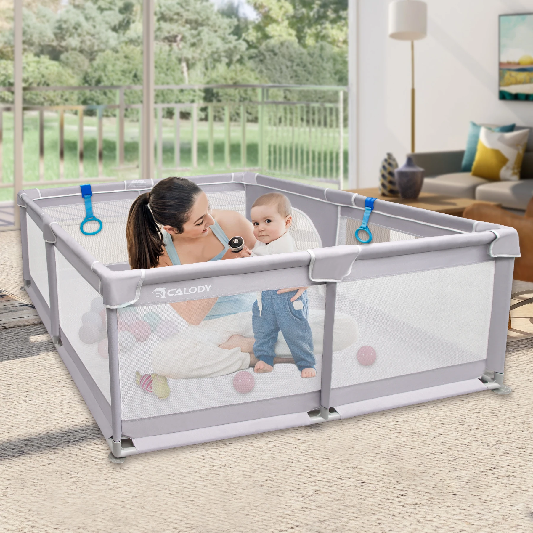 Baby Playpen for Babies and Toddlers, 50x50 Inch Small Baby Playpen with Indoor and Outdoor kids Activity Center