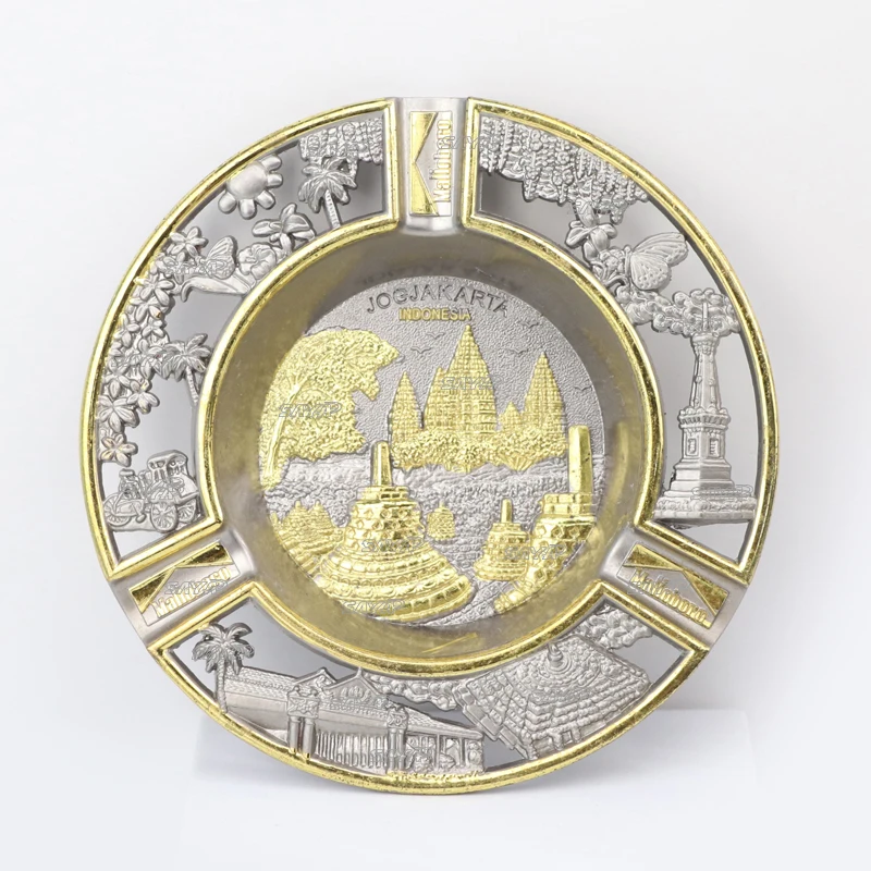 Wholesale custom zinc alloy square smokeless unbreakable souvenir metal pocket cigar ashtray