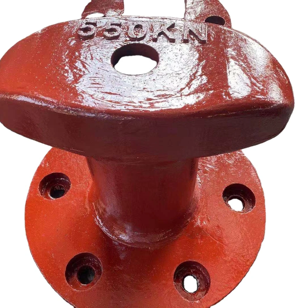 Cast iron steel TEE head single  marine mooring steel bollard type T head bollard for port