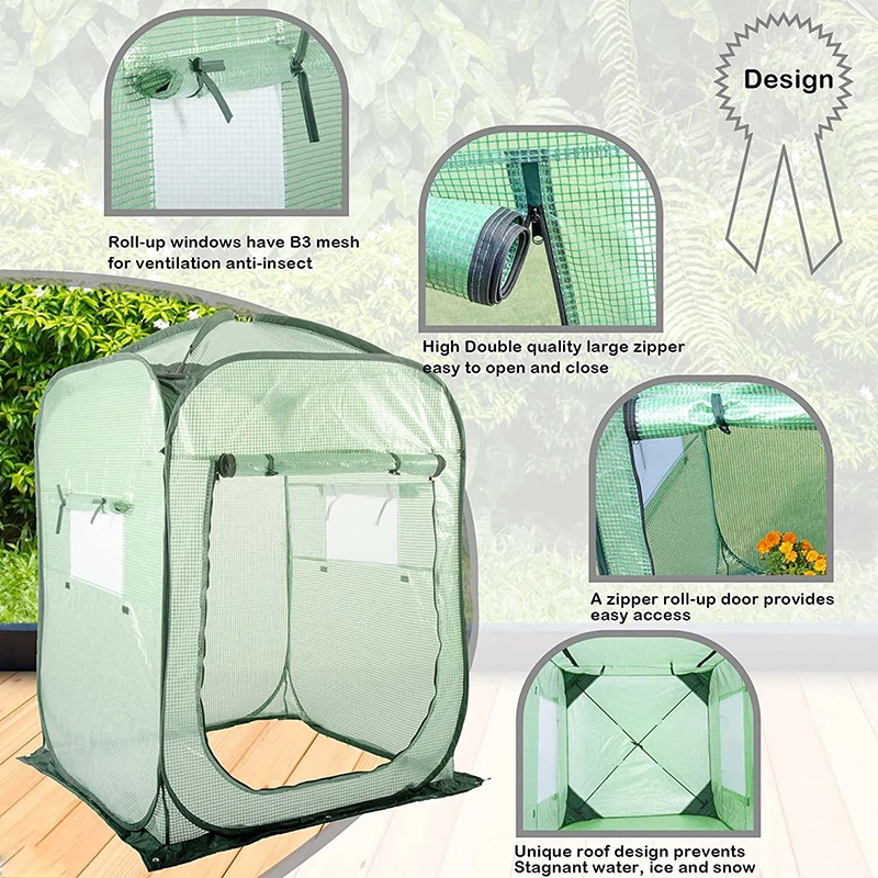 Factory Custom Wholesale Indoor Outdoor Gardening Plant Pop Up Greenhouse Tent with PE Mesh Cloth Cover for Protecting Plant