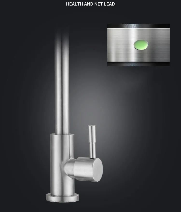 SUS 304 Stainless Steel Kitchen Faucet Wash Basin Universal 360 Degree Rotatable Sink Faucet