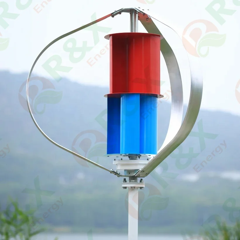 Household 1200w 3kw 5kw Vertical Axis Wind Turbine Alternative motor Generator 24V 48V Windmills With MPPT Hybrid Controller