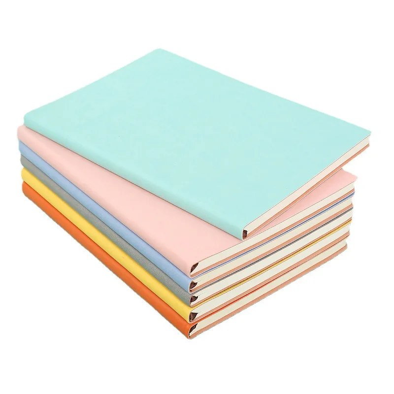 A5 B5 A6 softcover journal wholesale PU leather Line notebook for students custom printing bulk order recycled paper
