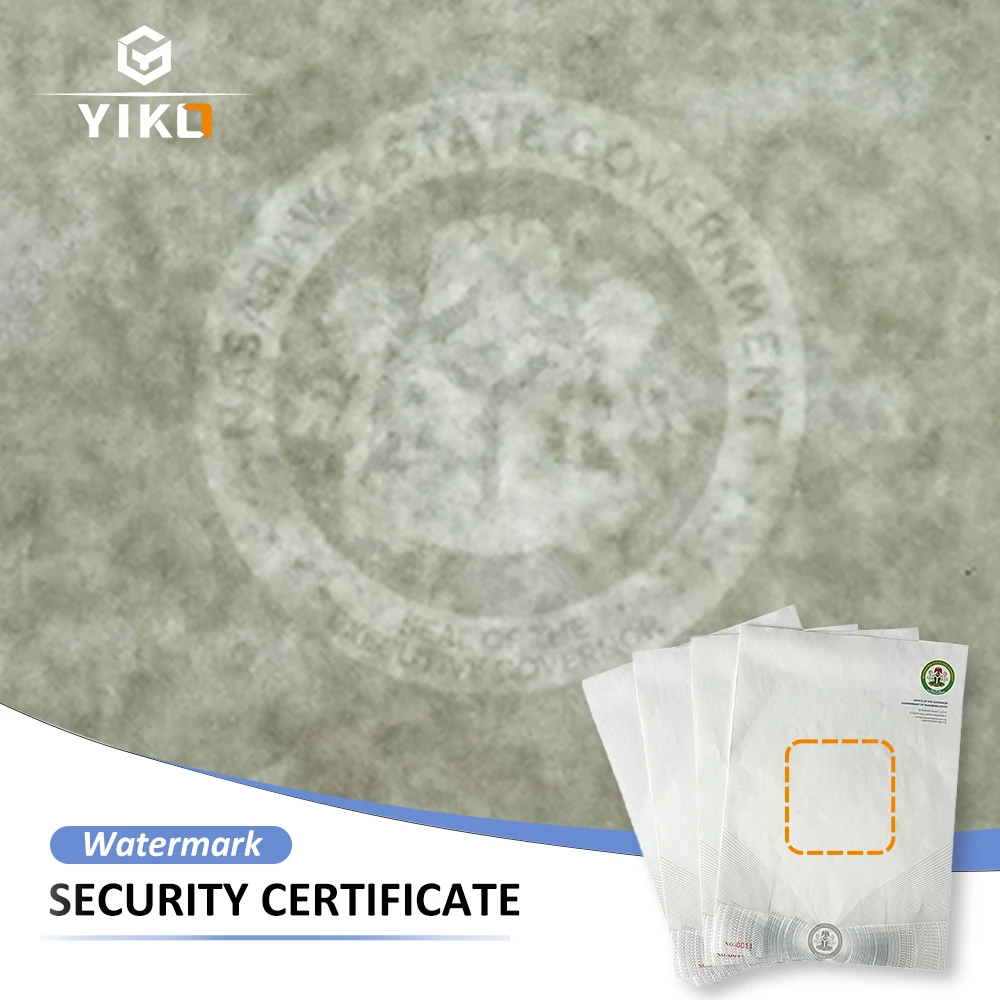 Custom Watermark Paper Certificate Security Watermark Paper Security Certificate Printing