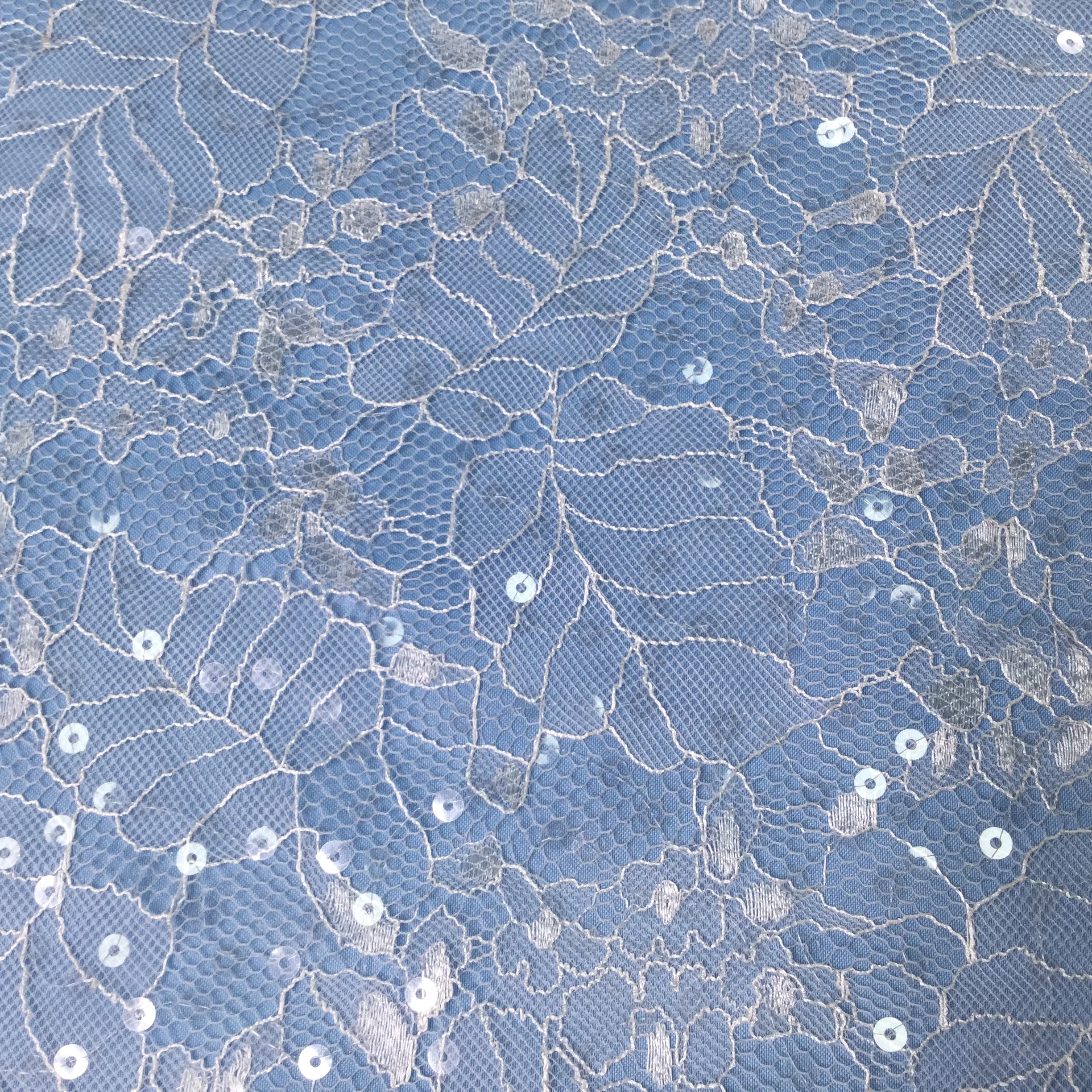 YZ270 2021 Wholesale Nylon Sequins Fabric Mesh Tulle Flower French Net Lace Wedding Dress Material For Wedding Dress