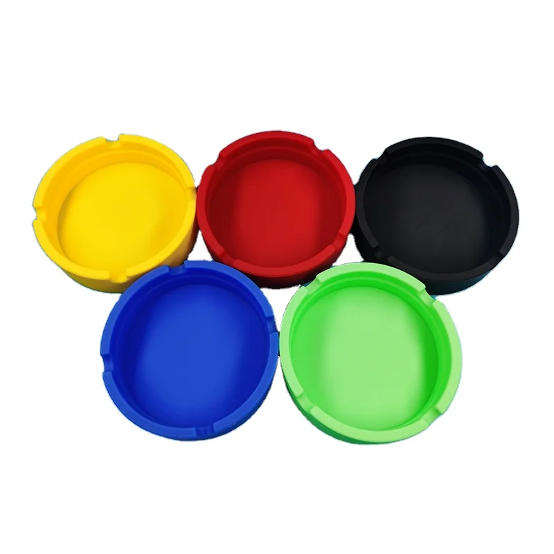 Best Selling Round Ashtray Multi-color Logo Sreen Printing Cheap Eco-Friendly Waterproof Cigar Silicone