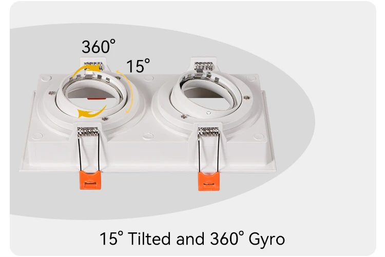 gu10 mr16 module mounting frame recessed double head down light adjustable lights rectangular led downlight