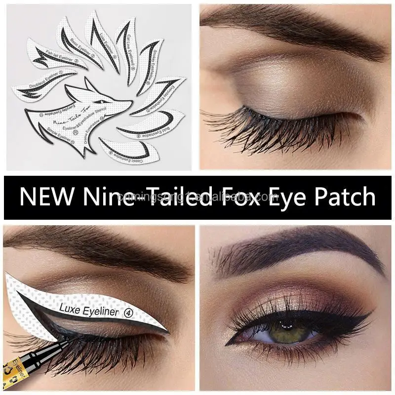 Wholesale Makeup Tool 24 pcs Nine-Tailed Fox Eyebrow Stencils Non-woven Fabric Eyebrow Card Eyeshadow Stencils For Eye Makeup