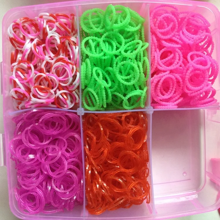 High quality non-toxic colorful cheap rubber loom bands kit DIY loom band for kids