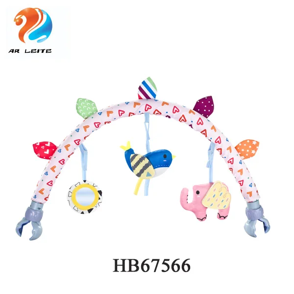 Cute Baby Crib Comfort Play Arch With Mirror Hanging Toy Bed Bell Mobile  Stuffed Animal with Sound Baby Stroller Toy