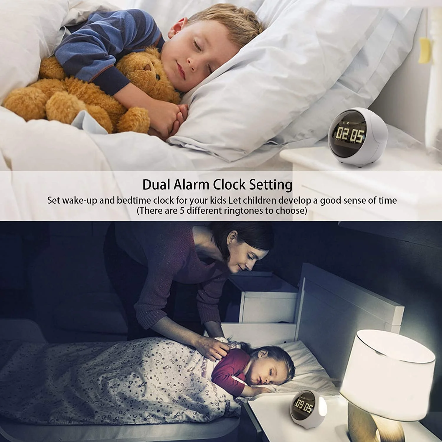 gift multi-functional mini smart led emotion alarm clock charging digital display cute cartoon alarm clock for kids