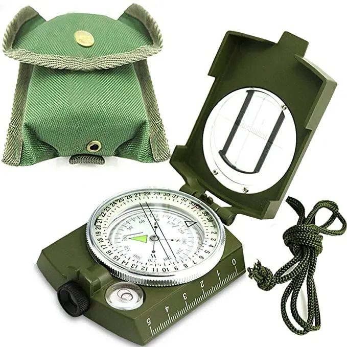 Multifunctional Metal Waterproof High Accuracy Compass with Map Measurer, Distance Calculator for Outdoor Activities