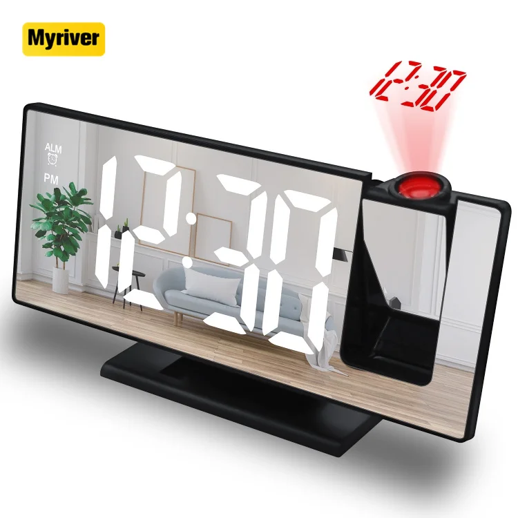new arrival FM Radio digital Alarm Clock with stereo speaker desktop table LED light display clock smart table dual alarm clock