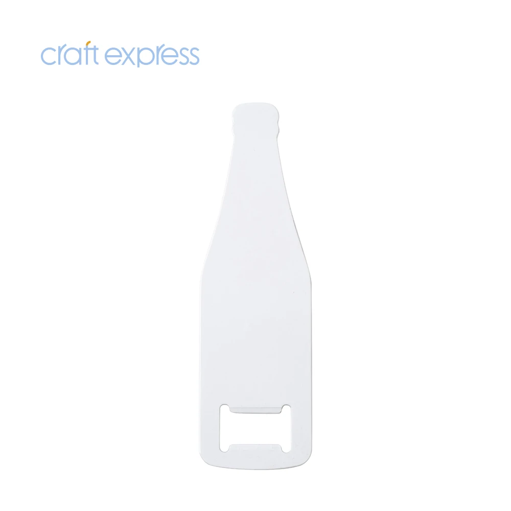 Craft Express Wholesale Wine 3.5*11.6cm Sublimation Blanks Full White Custom Stainless Steel Key Chain Keyring Bottle Opener
