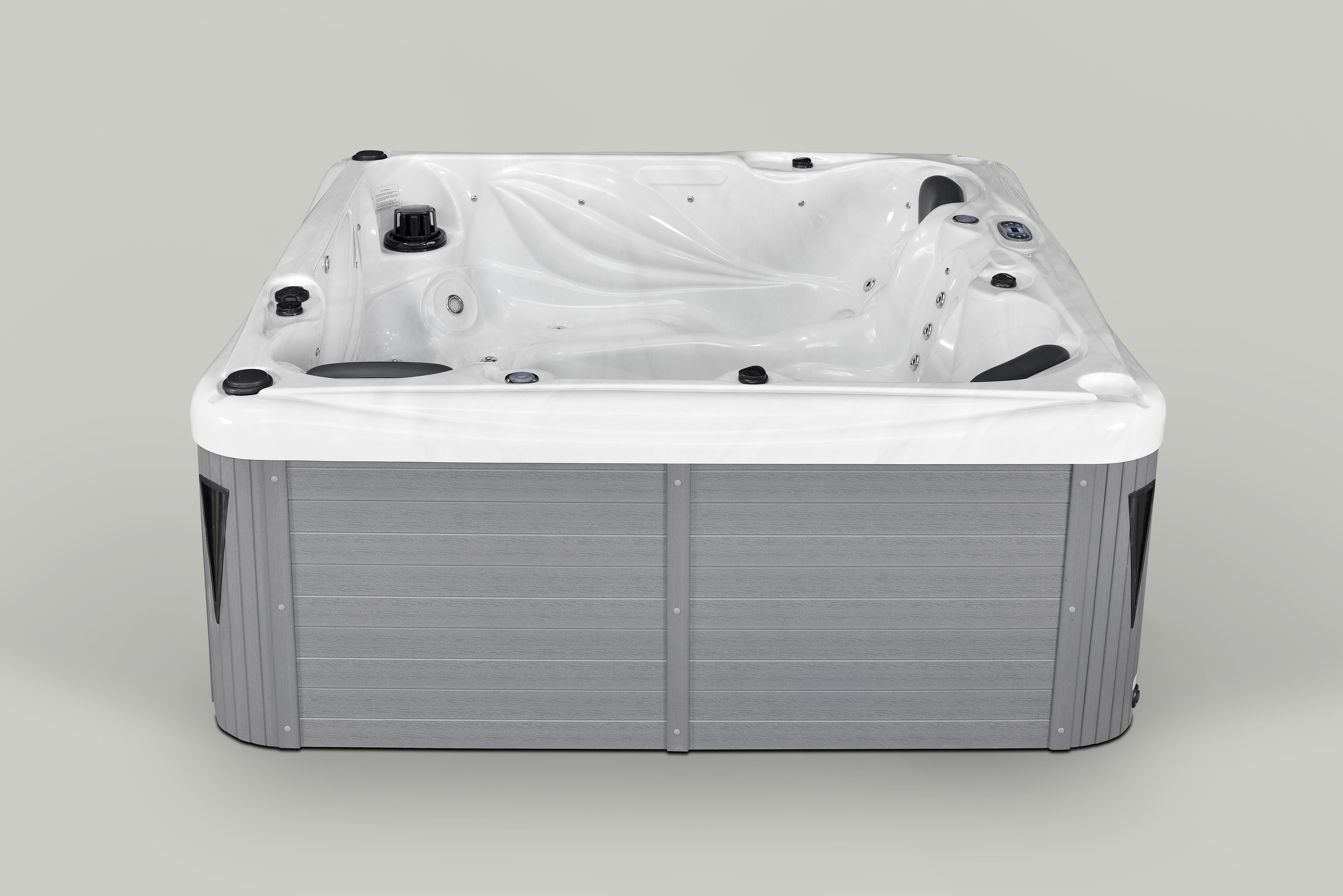 wholesale from china Ningbo professional 10-year factory 5 person wooden around swimming pool whirlpool spa bathtub