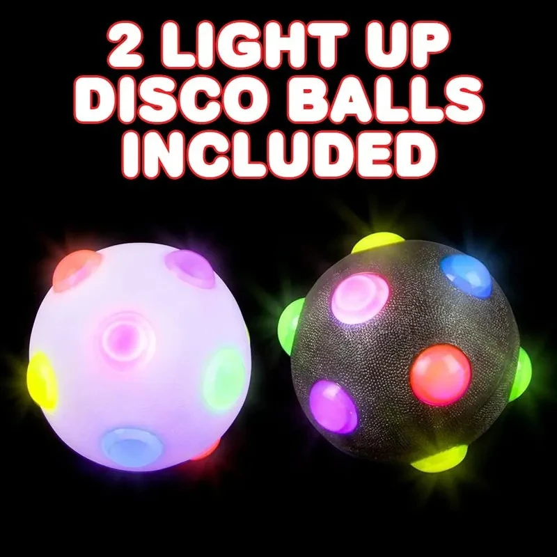 Glowing Jumping Ball LED Flashing Elastic TPR Ball Toy Pet Color Light Interactive Chew Balls For Cats Dogs Kids