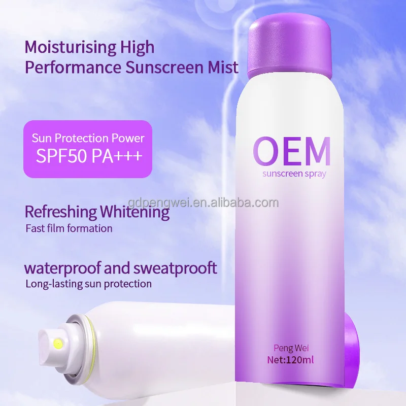 Оптовая продажа летние товары Солнцезащитный спрей 50 +++ spf органический солнцезащитный крем быстро формирующаяся пленка УФ-спрей