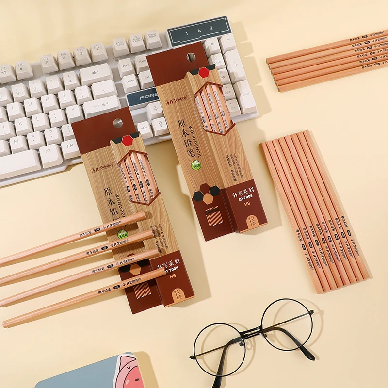 Cheap Wholesale Recycle Newspaper Pencil Bulk for Students Black Body OEM Loose Logo Lead School Packaging Office Paper Color