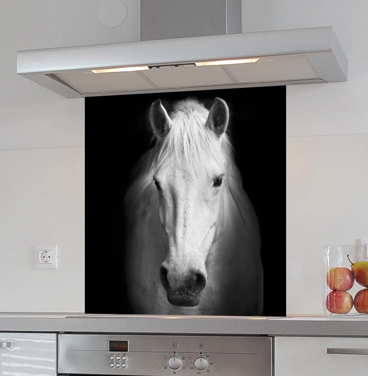 Hot sell 6mm back slplash glass tempered glass splashback for kitchen