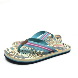 Manufacturers custom lady slipper tropical tree printing hawaii style women slippers summer new fashion flip flops