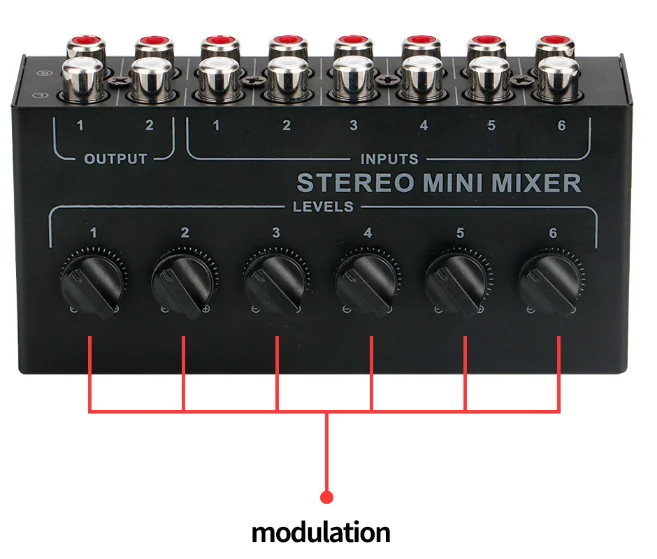 Mini Passive Mixer Cross Border Multi-functional professional instrument CX600 six-channel audio stereo mixer
