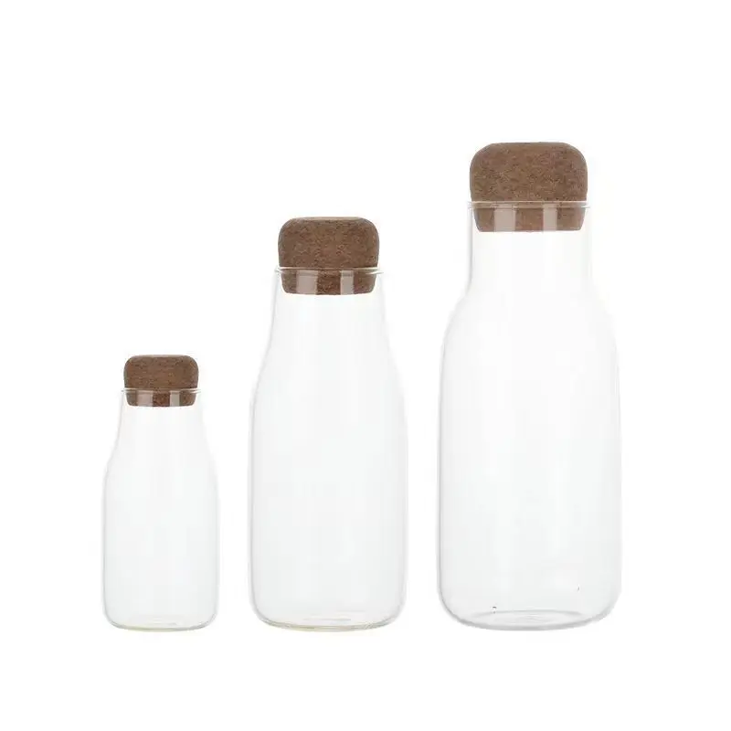 Wholesale Custom Food Storage Holders Glass Ball Mason Bottle Glass Jar With Bamboo cork Lid