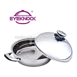 24cm High quality induction use dome lid stainless steel cooking pan
