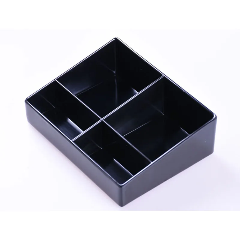 Hotel guest room tea bag and coffee holding box, Melamine black shinny sachet trays