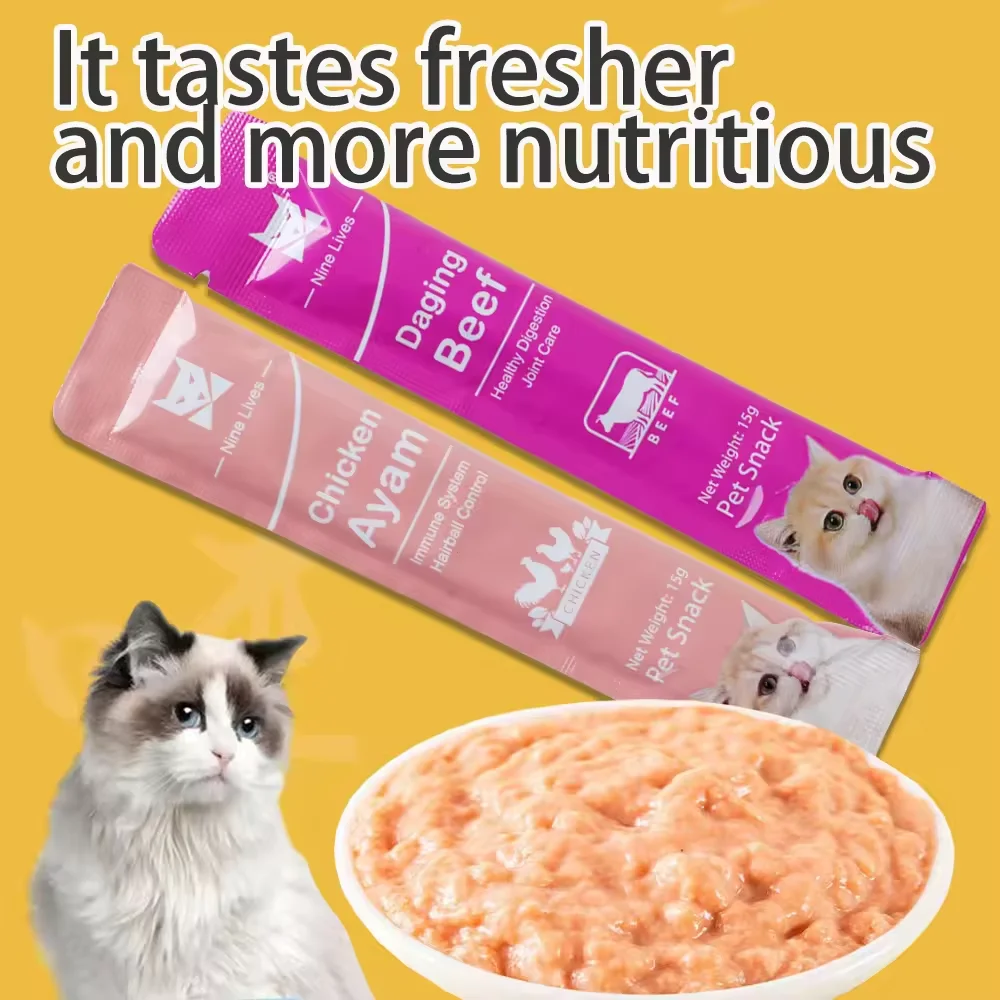 High Quality Cat Treats Snacks Delicious Cat Snacks Nutritious Cat Wet Food Liquid pet Snack