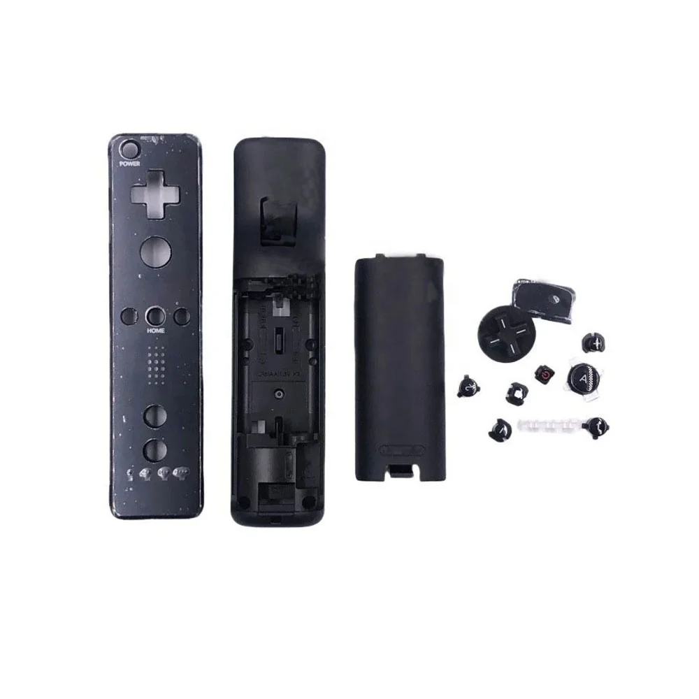 Remote controller wireless remote game controller shell for wii repair battery cover  front back case replacement  black white