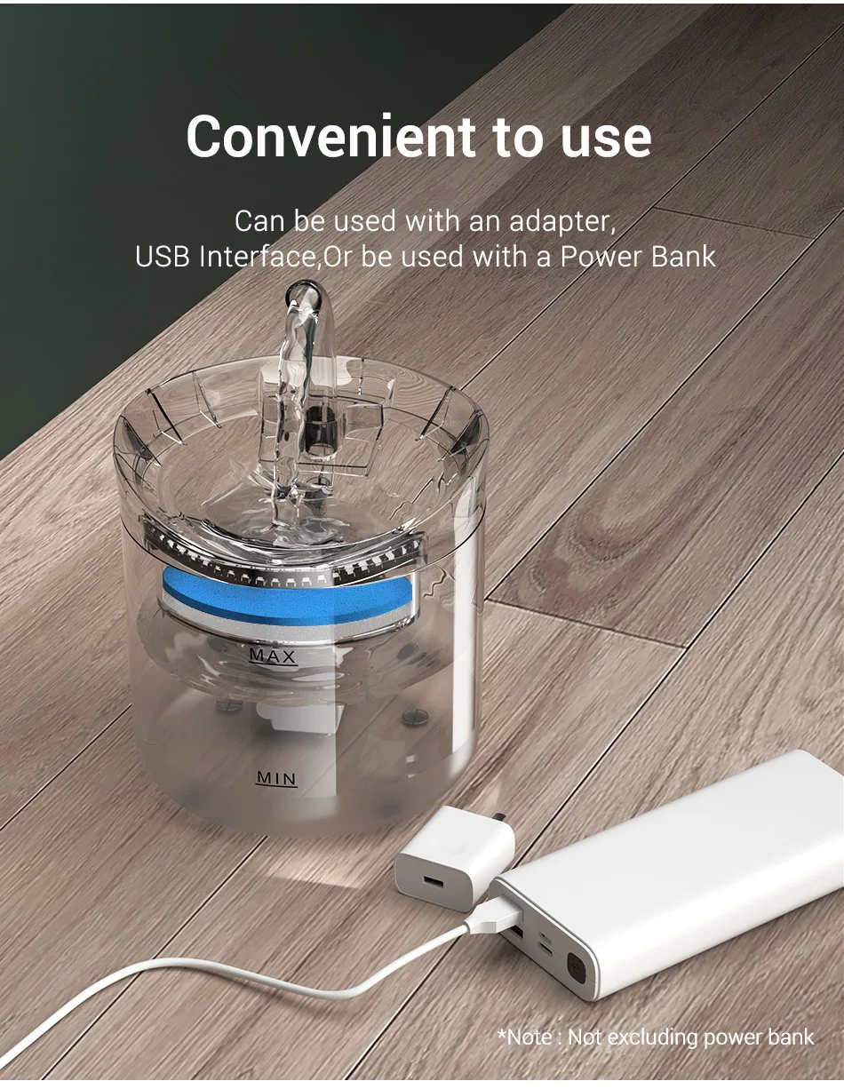 Factory Supply Pet Water Fountain Intelligent Automatic Cat Water Fountain Drinking 2L Cat Water Dispenser With Smart Pump