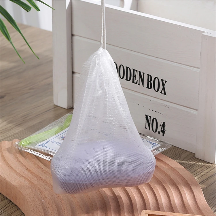 hot sale Body Cleaning Tool Bubble Foaming Soap Saver Net Pouch Soap Foaming Nylon Mesh Drawstring Bags