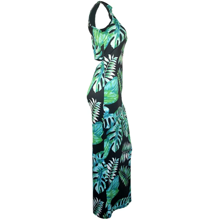 
Sleeveless dress sexy floral print dress 