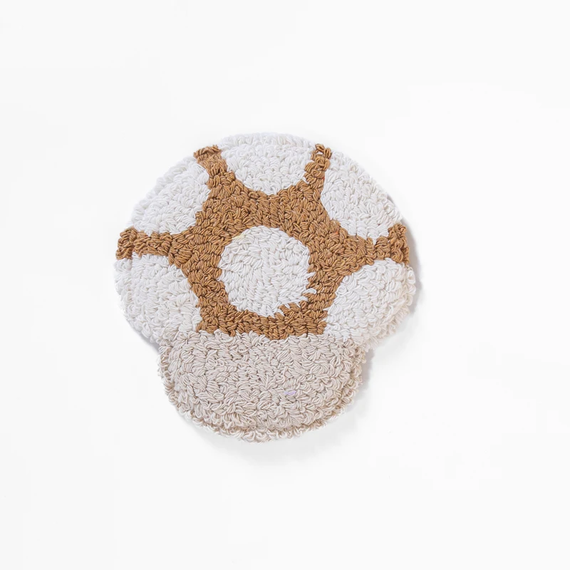 Innermor home decoration Handmade mushroom Gift Tufted Cup Coasters Mini Mug Rug table decor cup mat