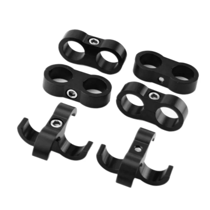 High Quality Billet Dual Hose Separator Clamp Fitting Connector 4AN 6AN 8AN 10AN 12AN for Braid Oil Fuel Hose Line
