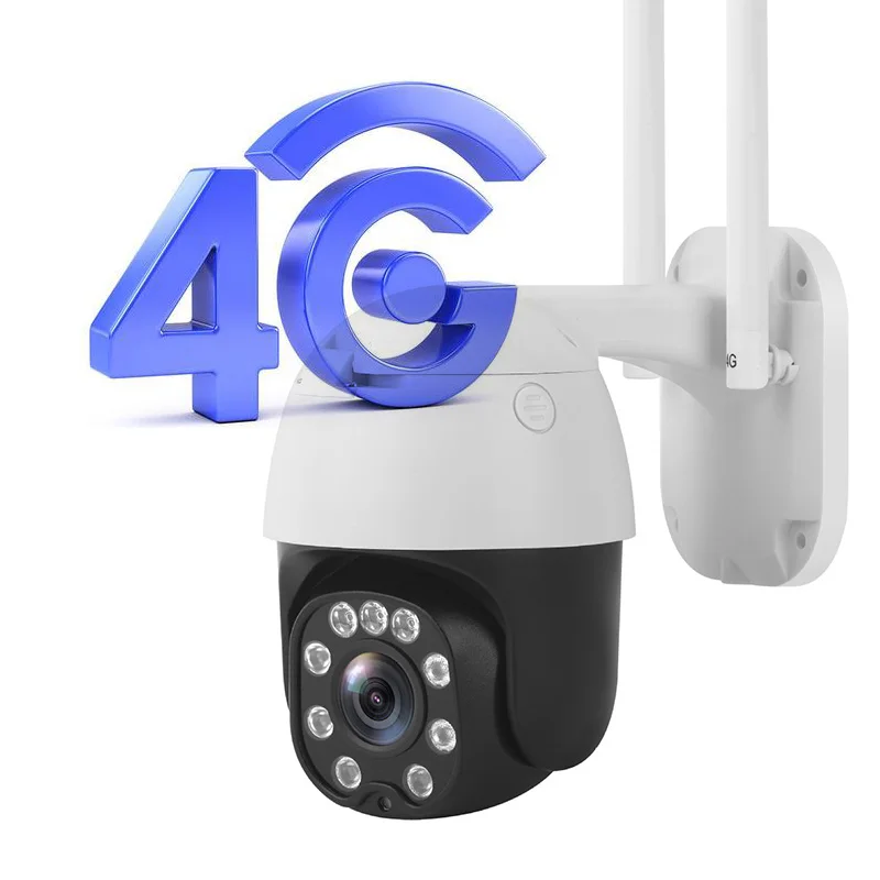 4G Sim Network Card Infrared Night Vision Two Way Voice Smart Remote Monitor Motion Detection 1080p PTZ Wireless IP Camera