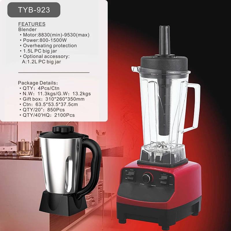 800W Home Appliances High Speed Blenders 2L PC unbreakable Jar Food Mixers System Kitchen Fruit Cutter Squeezer Silent Blender