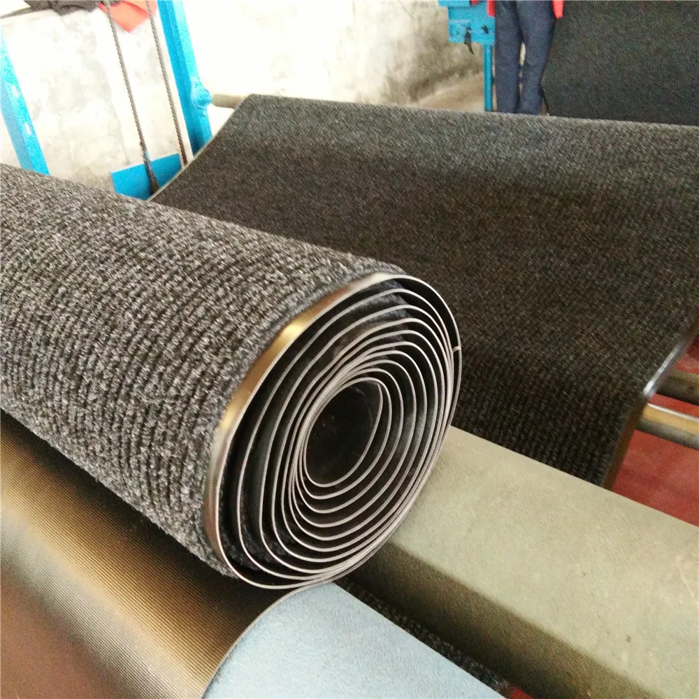 Vinyl backing double ribbed entrance door mat for door use