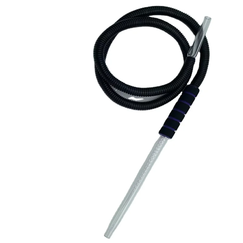Wholesale Disposable Hookah Hose With Glass Mouthpiece Foam Handle Washable Durable Shisha Hose
