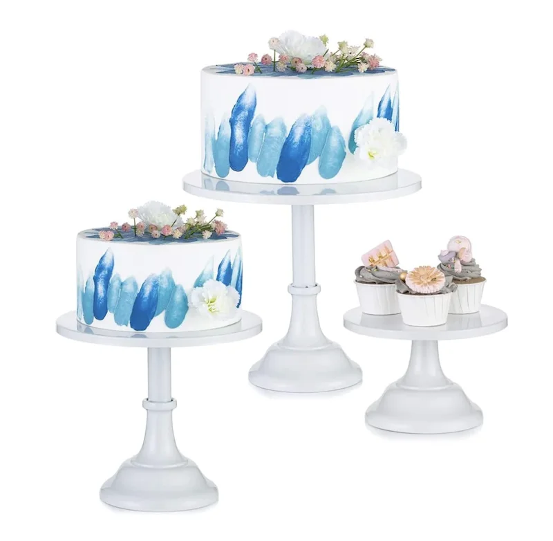Wedding Round Cake Pedestal Stand White Metal Cake Stands For Party Dessert Table Display Set Events