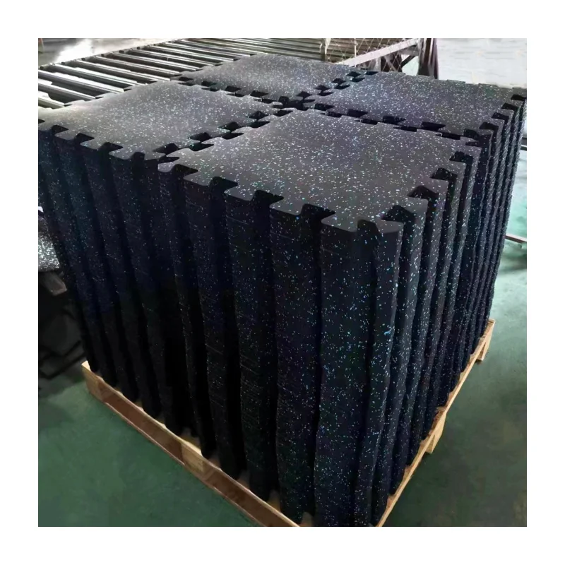 Black+epdm Interlocking Rubber Mat for Gym Flooring Tiles Rubber