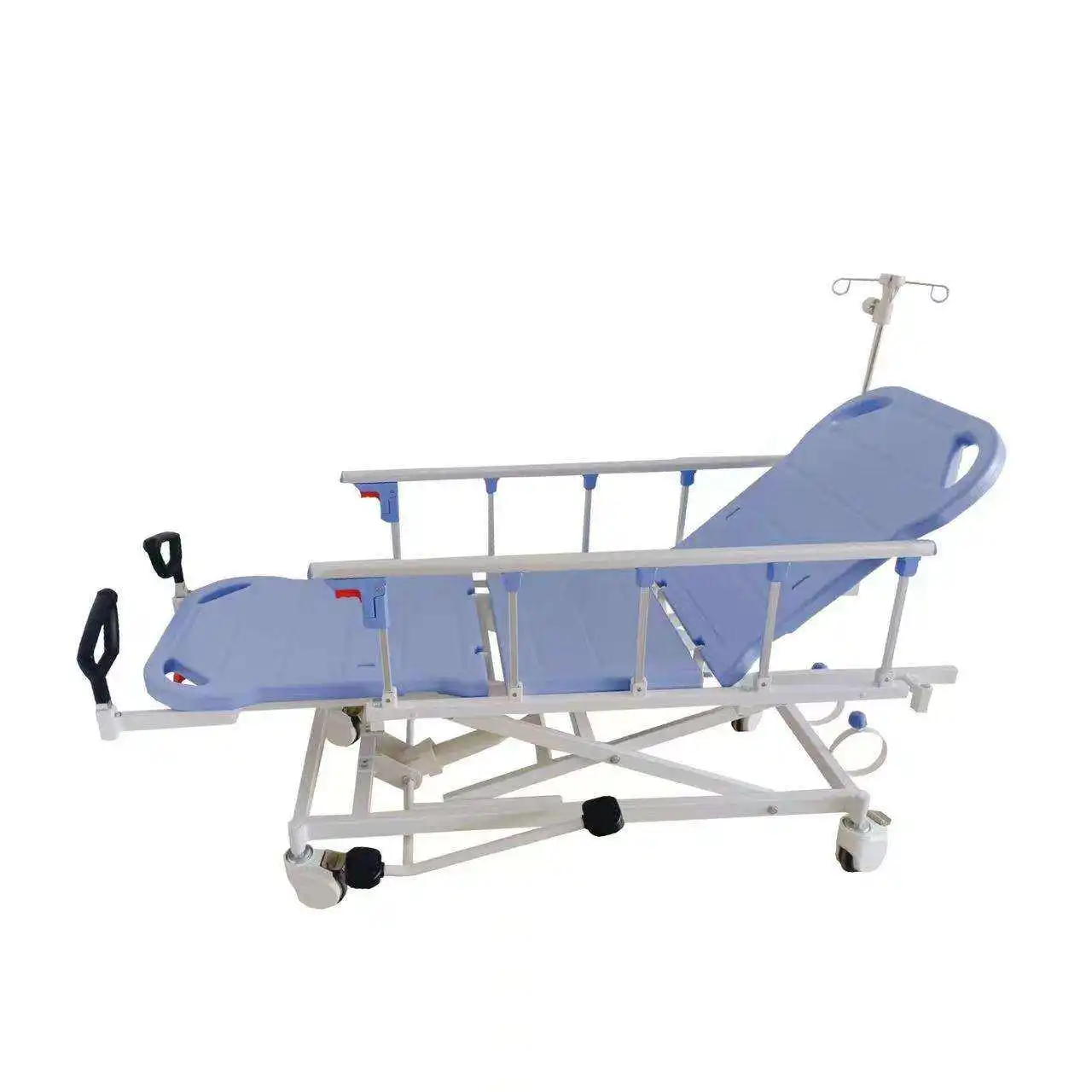 Hot sale bule color medical hydraulic emergency transport patient stretcher transfer hospital ambulance trolley bed